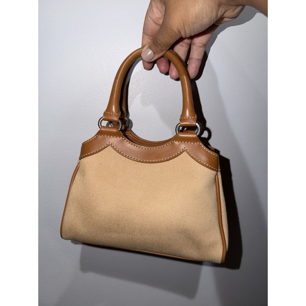 Vintage Fossil Canvas Purse Handbag Woven Handle Baguette Womens Y2K P